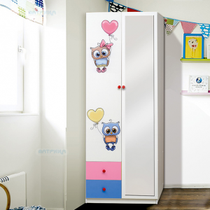 Шкаф 2-х дверный ''Совята'' с зеркалом